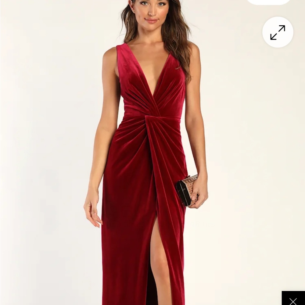 Lulus Burgundy Velvet Dress